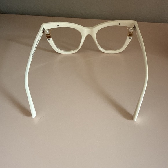 Zeelool Cat Eye Mother Of Pearl Blue Light Glasses Non-prescription White & Gold - Picture 6 of 10